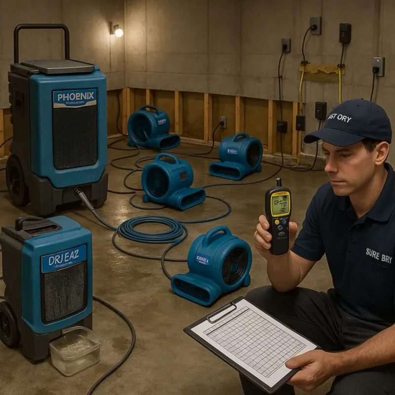 Structural Drying and Dehumidification process in Tchula, MS